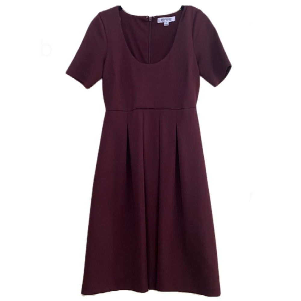 Badgley Mischka for Le Tote Burgundy Fit Flare Lined Dress Size 0